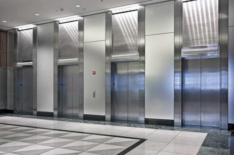 Lobby with elevators